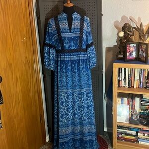 Karl Lagerfled Diffusion Line Polyester Peasant Style Dress